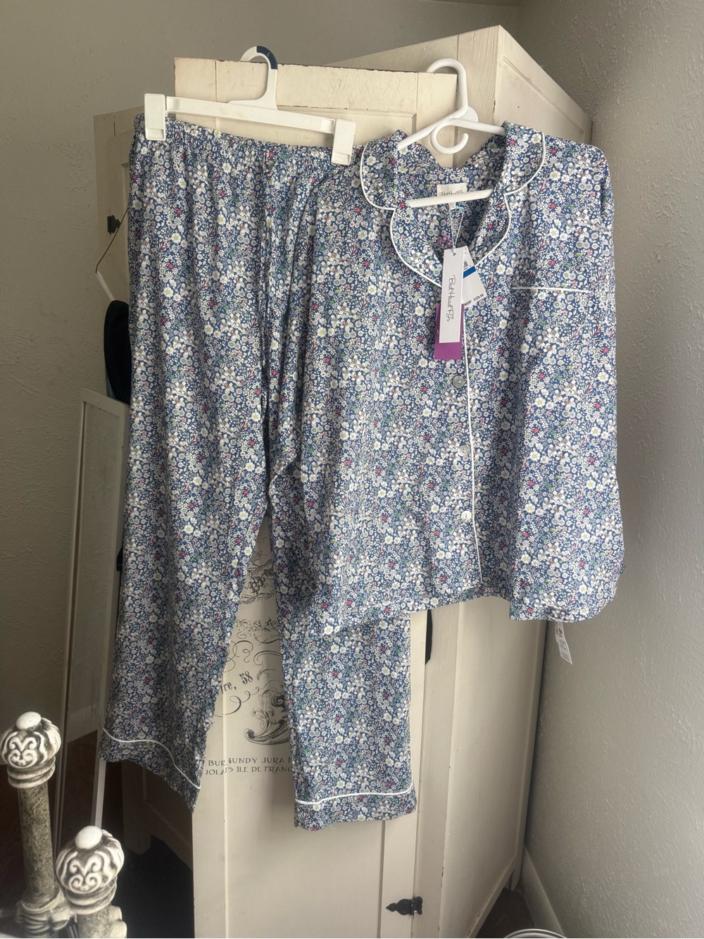NWT Beautiful Bed Head Floral Cotton 2 Piece Pajama Set